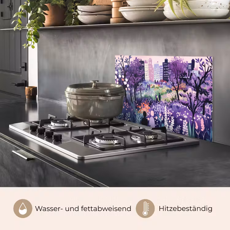 Park - Bomen - Bloemen - Gebouwen keuken achterwand spatscherm klein -usp_DE