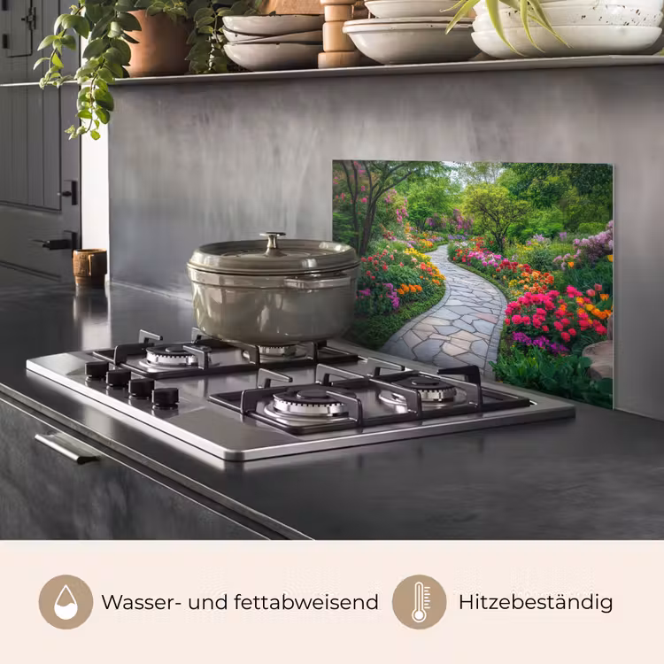 Park - Bloemen - Tuin keuken achterwand spatscherm klein -usp_DE