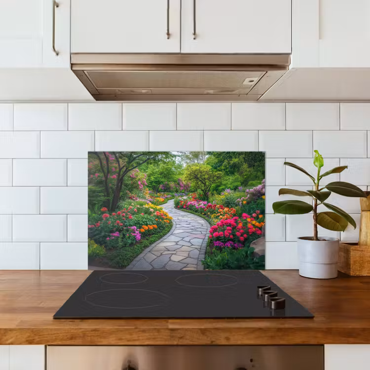 Park - Bloemen - Tuin keuken achterwand spatscherm klein -sfeer2