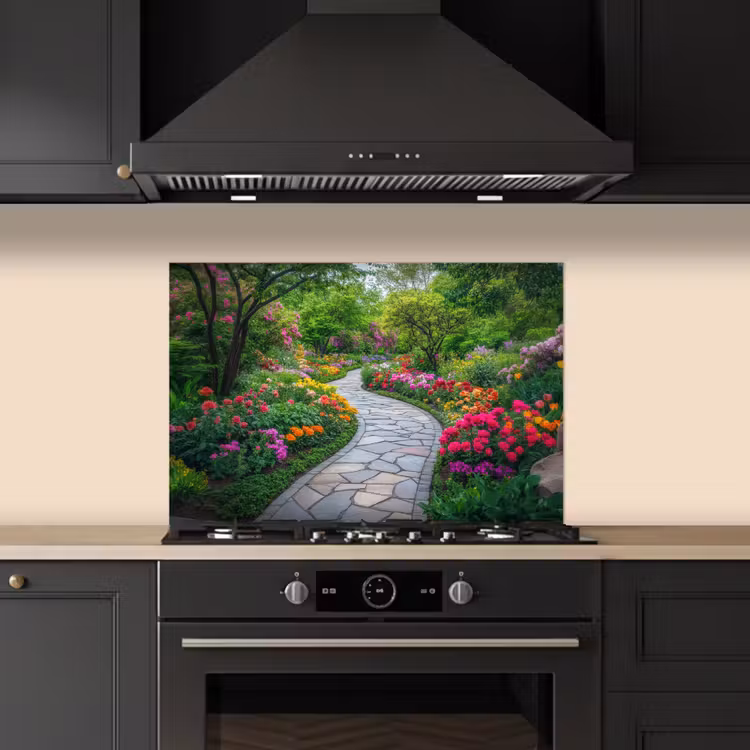 Park - Bloemen - Tuin keuken achterwand spatscherm klein -sfeer1