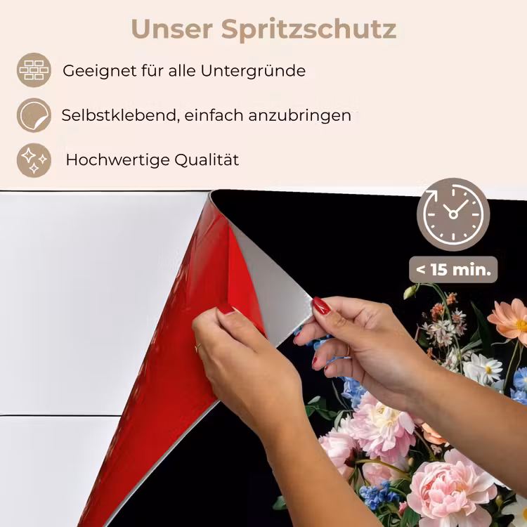 Pastel - Bloemen - Glazen - Vaas keuken achterwand spatscherm klein -spatscherm_DE