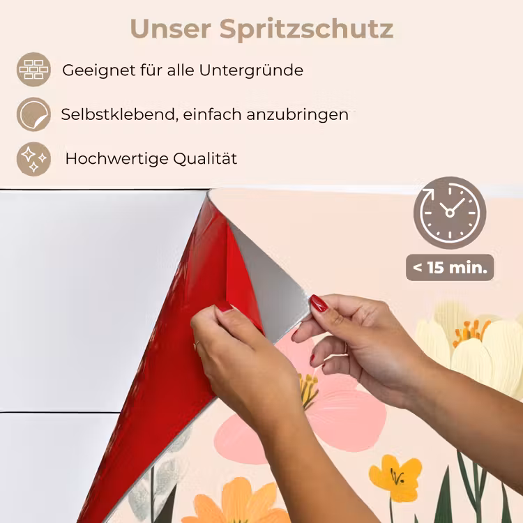 Pasteltinten - Bloemen - Illustratie keuken achterwand spatscherm klein -spatscherm_DE