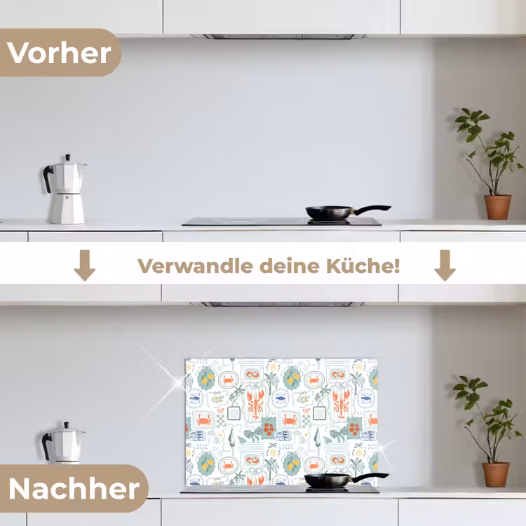 Zee - Sfeer - kreeft - Citroen keuken achterwand spatscherm klein 900 -voor_na_DE