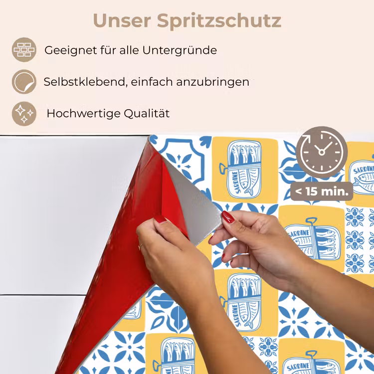 Zee - Geel - Blauw - Wit keuken achterwand spatscherm klein 900 -spatscherm_DE