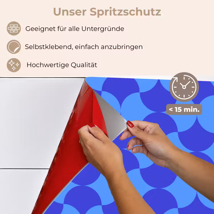 Blauw - Maanvlakken - Patroon keuken achterwand spatscherm klein 900 -spatscherm_DE