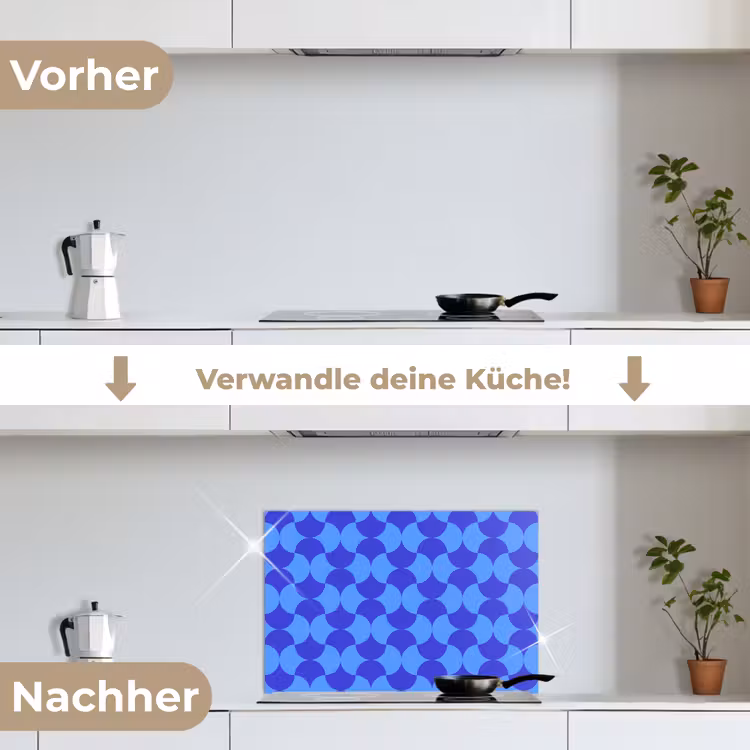 Blauw - Maanvlakken - Patroon keuken achterwand spatscherm klein 900 -voor_na_DE