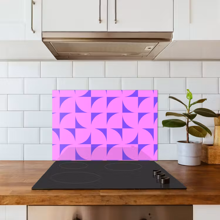 Kwadranten - Paars - Roze - Vierkanten keuken achterwand spatscherm klein 900 -sfeer2