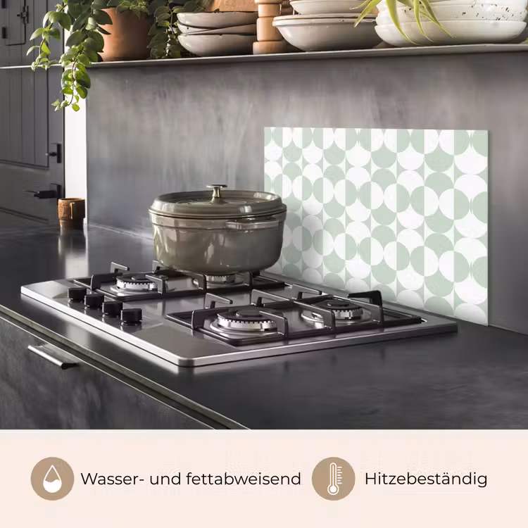 Wit - Groen - Cirkels keuken achterwand spatscherm klein 900 -usp_DE