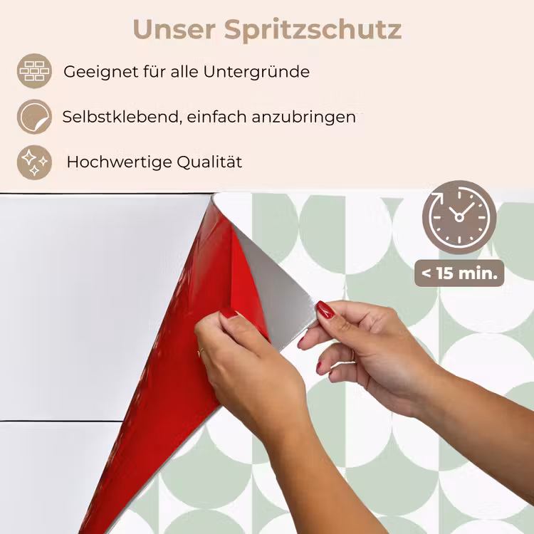 Wit - Groen - Cirkels keuken achterwand spatscherm klein 900 -spatscherm_DE