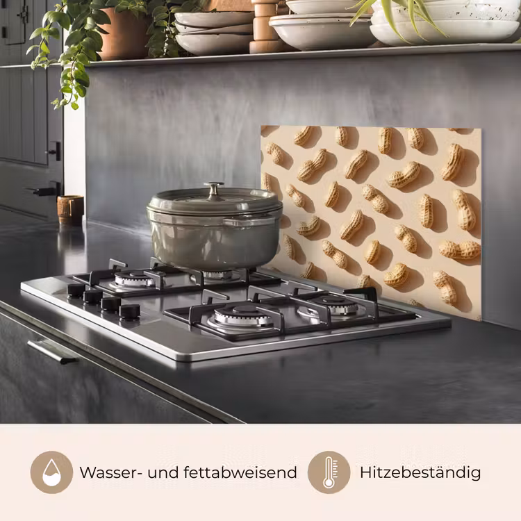 Pinda's - Patroon - Beige keuken achterwand spatscherm klein -usp_DE
