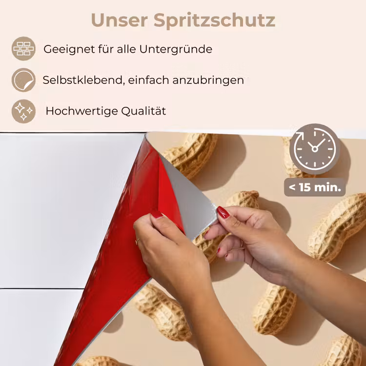 Pinda's - Patroon - Beige keuken achterwand spatscherm klein -spatscherm_DE