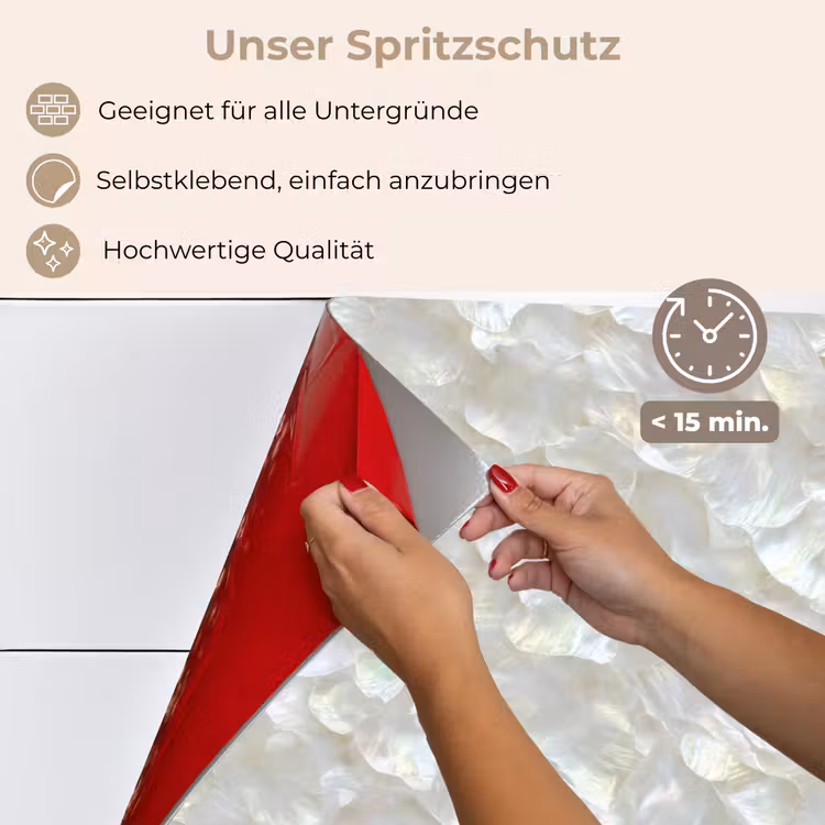 Parelmoerglans - Wit - Schelp keuken achterwand spatscherm klein 900 -spatscherm_DE