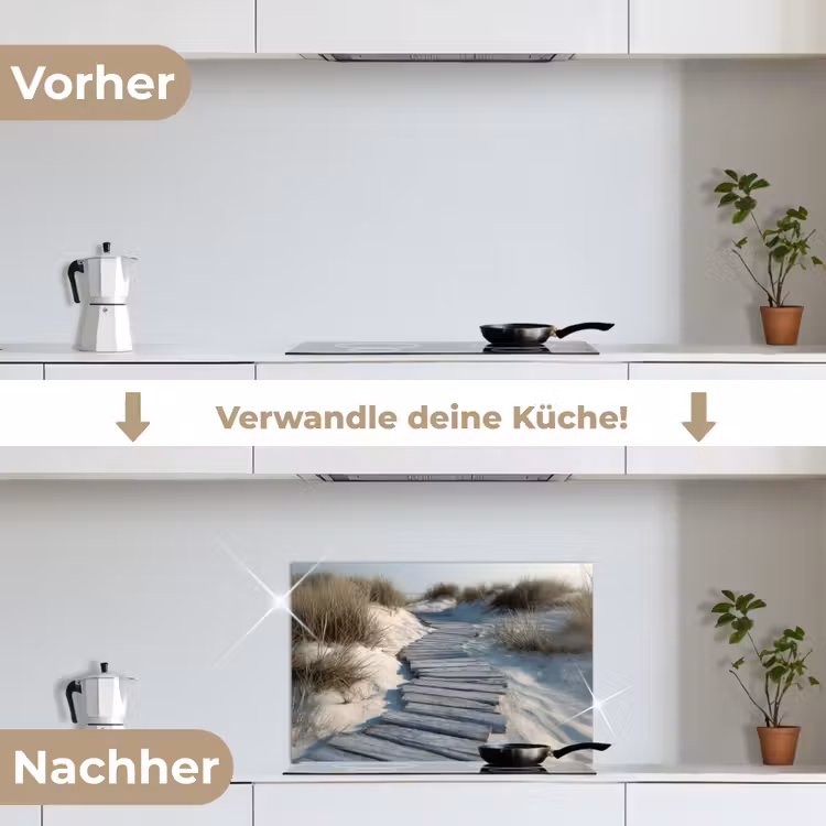 Pad - Planken - Duinen - Gras keuken achterwand spatscherm klein -voor_na_DE