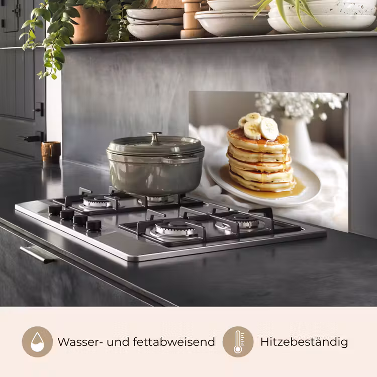 Pannenkoeken - Banaan - Siroop - Wit - Beige keuken achterwand spatscherm klein -usp_DE
