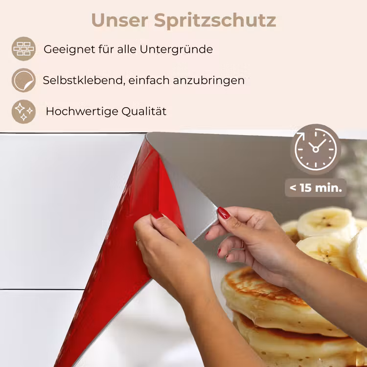 Pannenkoeken - Banaan - Siroop - Wit - Beige keuken achterwand spatscherm klein -spatscherm_DE