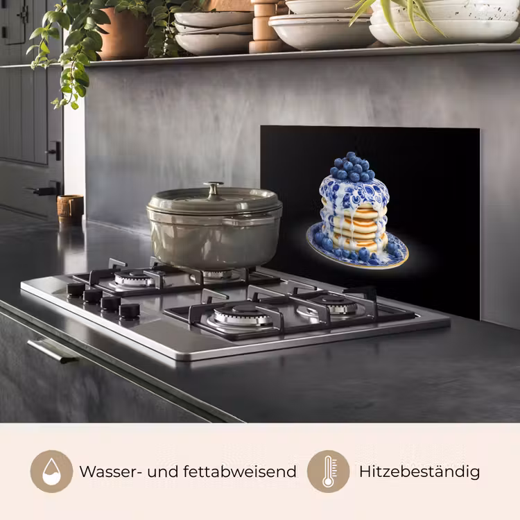 Pannenkoeken - Blauwe Bessen - Bord keuken achterwand spatscherm klein -usp_DE