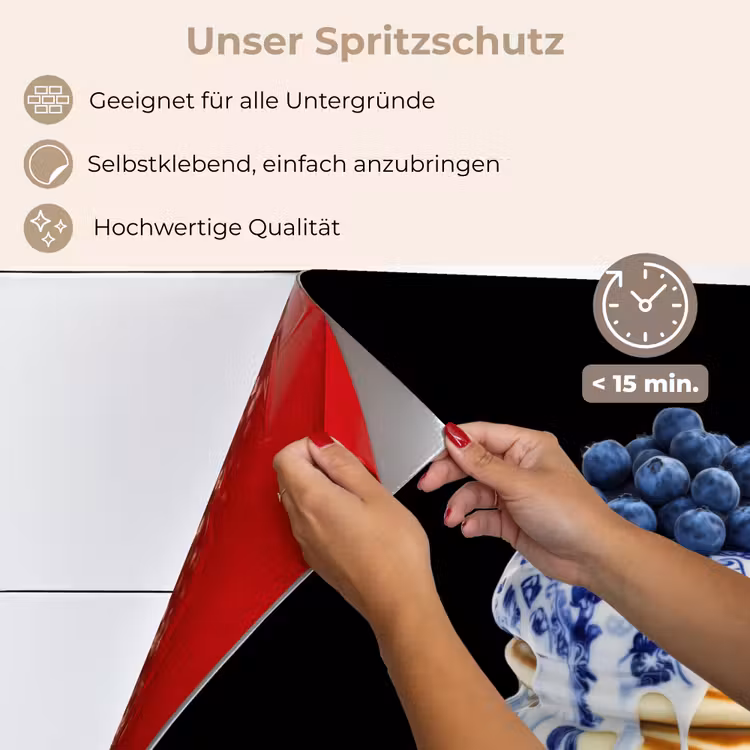 Pannenkoeken - Blauwe Bessen - Bord keuken achterwand spatscherm klein -spatscherm_DE