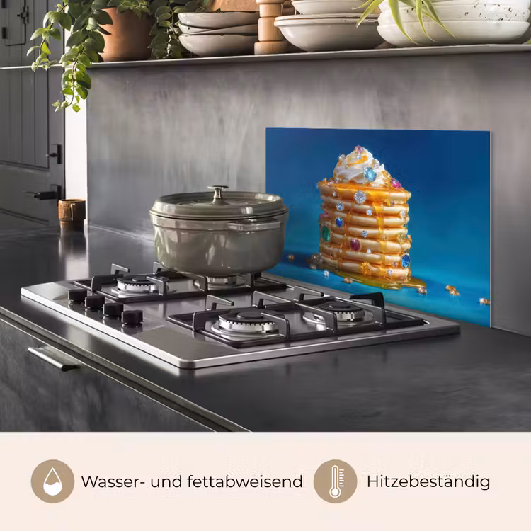Pannenkoeken - Steentjes - Glitter - Slagroom keuken achterwand spatscherm klein -usp_DE