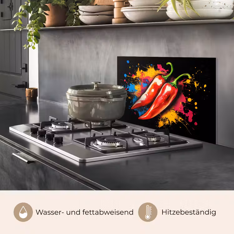 Peper - Graffiti - Verf - Abstract - Modern - Kleurrijk keuken achterwand spatscherm klein -usp_DE