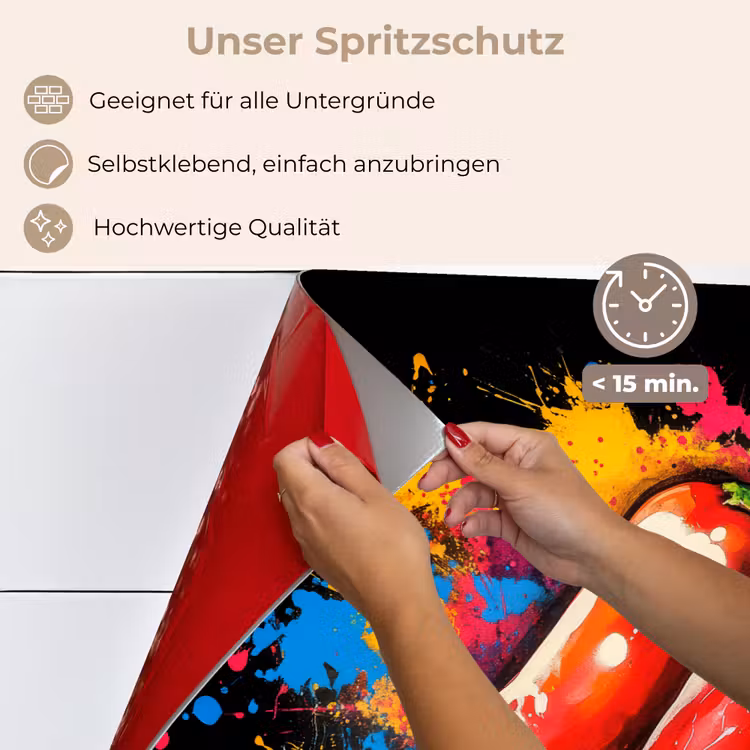 Peper - Graffiti - Verf - Abstract - Modern - Kleurrijk keuken achterwand spatscherm klein -spatscherm_DE
