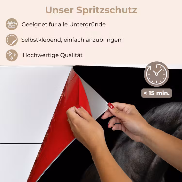 Paard - Dieren - Zwart - Portret keuken achterwand spatscherm klein -spatscherm_DE