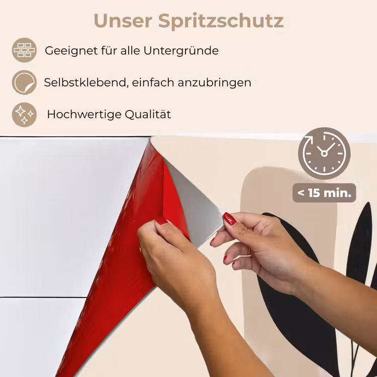 Plant - Beige - Japandi keuken achterwand spatscherm klein -spatscherm_DE