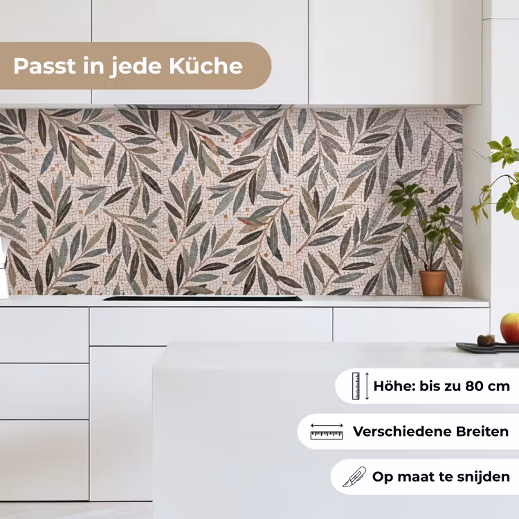 Plant - Blad - Mozaïek - Groen keuken achterwand 2 middel -sfeer4_DE