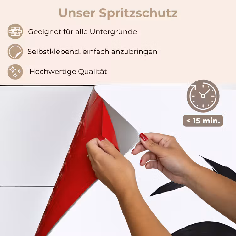 Plant - Bladeren - Minimalistisch - Zwart keuken achterwand spatscherm klein -spatscherm_DE
