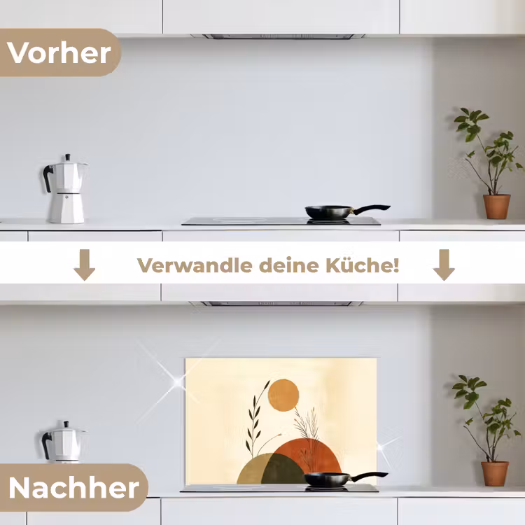 Planten - Abstract - Vormen keuken achterwand spatscherm klein -voor_na_DE