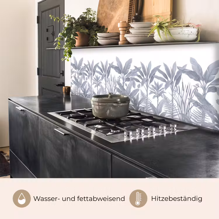 Planten - Bladeren - Natuur - Grijs keuken achterwand 2 middel -usp_DE