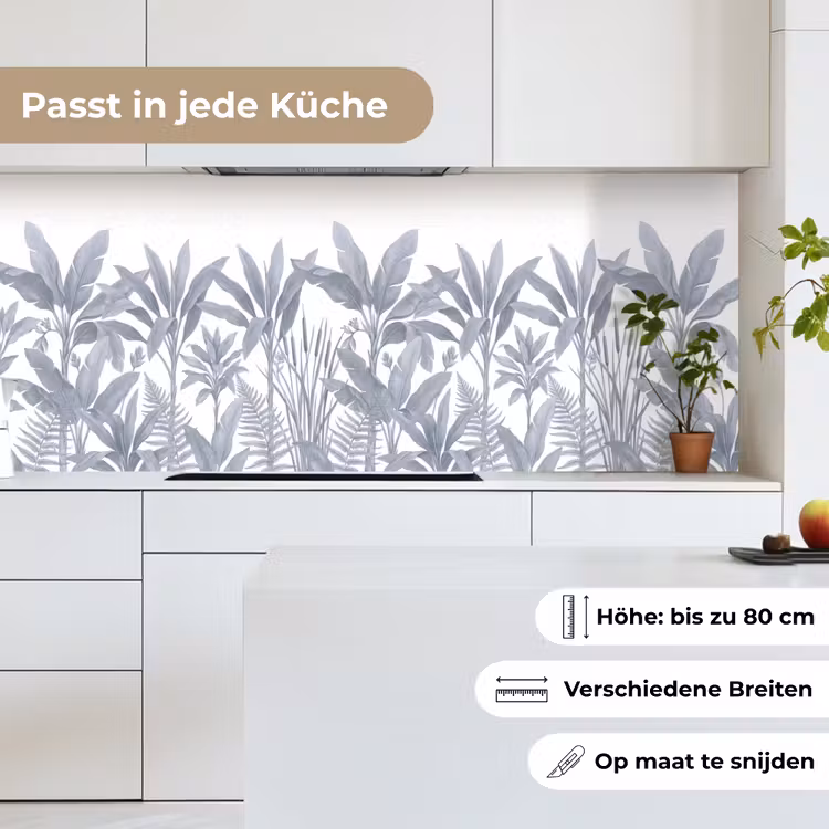 Planten - Bladeren - Natuur - Grijs keuken achterwand 2 middel -sfeer4_DE