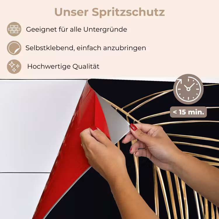 Planten - Goud - Zwart - Bladeren - Luxe keuken achterwand spatscherm klein -spatscherm_DE