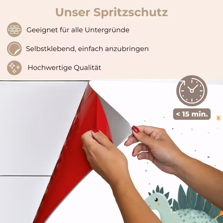 Planten - Sterren - Dinosaurussen - Oranje keuken achterwand spatscherm klein -spatscherm_DE