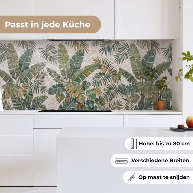 Planten - Tropisch - Mozaïek - Natuur - Groen keuken achterwand 2 middel -sfeer4_DE