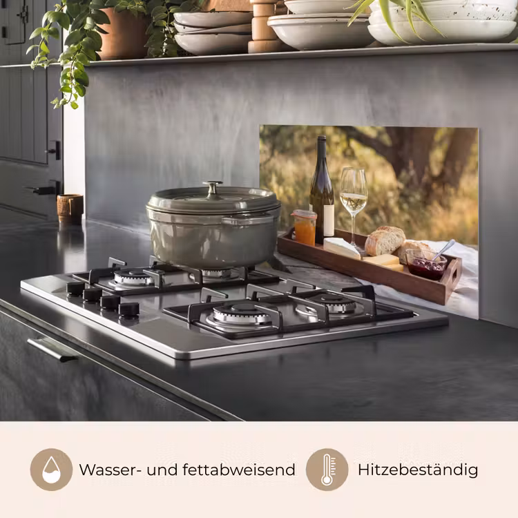Picknick - Wijn - Kaasplankje keuken achterwand spatscherm klein -usp_DE