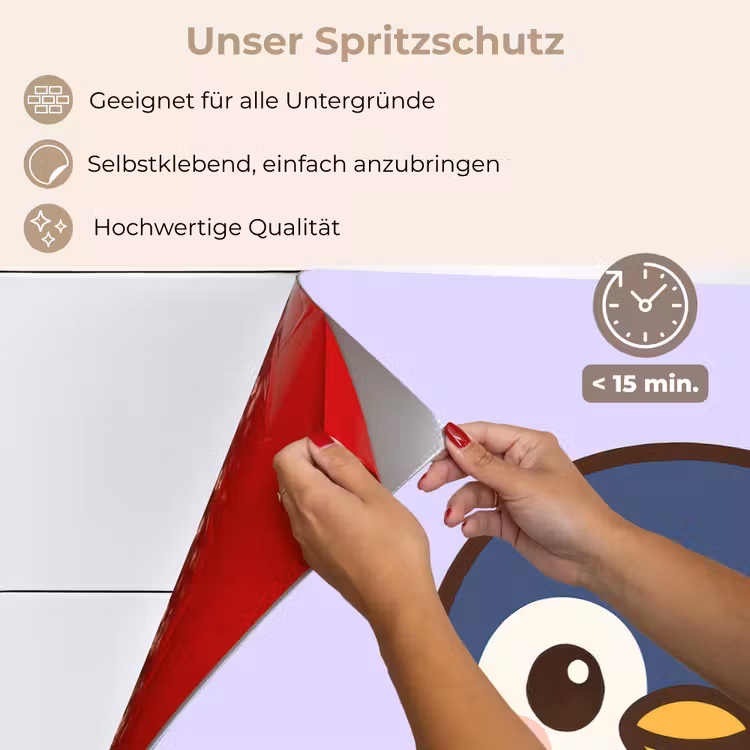 Pinguïn - Paars - Schattig keuken achterwand spatscherm klein -spatscherm_DE