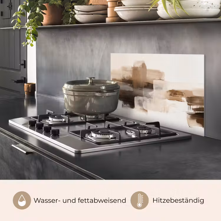 Penseelstreken - Abstract landschap - Rust keuken achterwand spatscherm klein -usp_DE