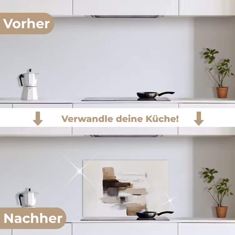 Penseelstreken - Balans - Beige - Bruin keuken achterwand spatscherm klein -voor_na_DE