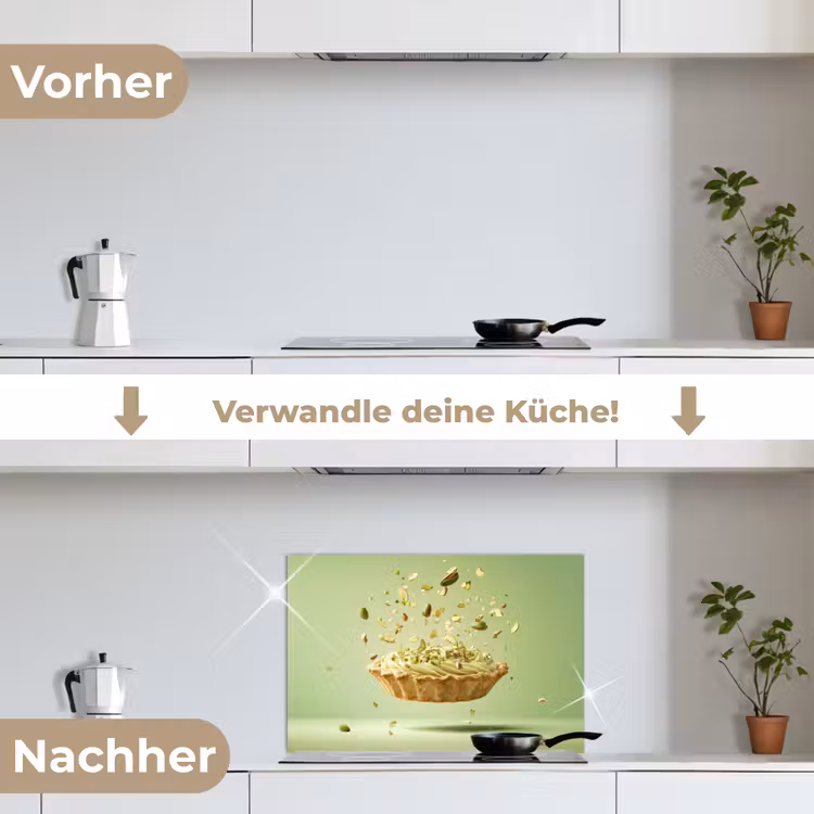 Pistache - Taart - Noten - Eten keuken achterwand spatscherm klein -voor_na_DE