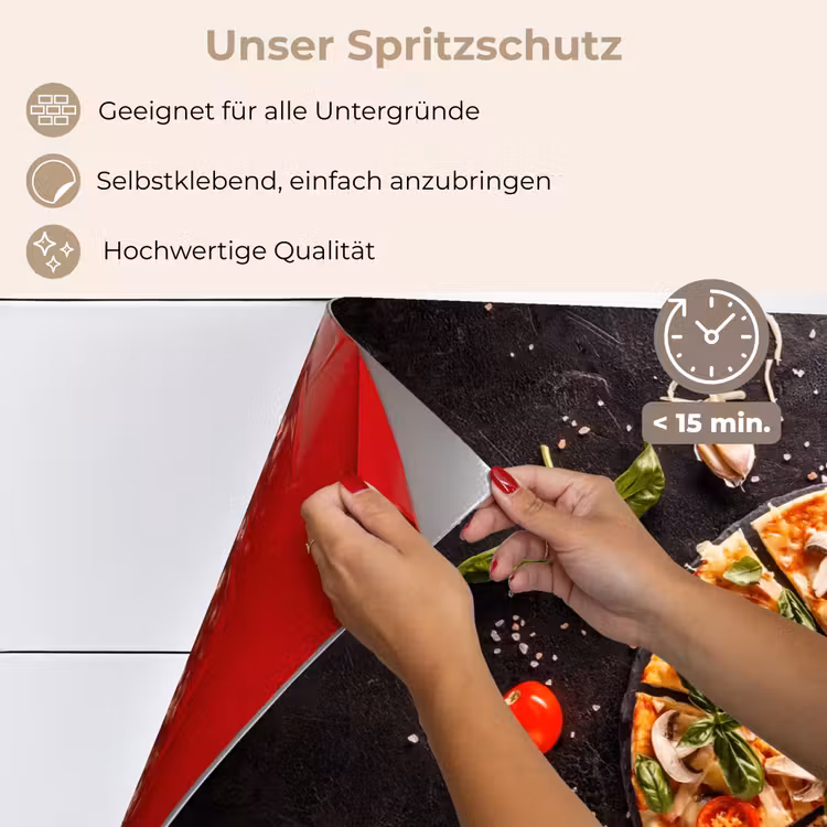 Pizza - Groente - Kruiden - Keuken - Industrieel keuken achterwand spatscherm klein -spatscherm_DE