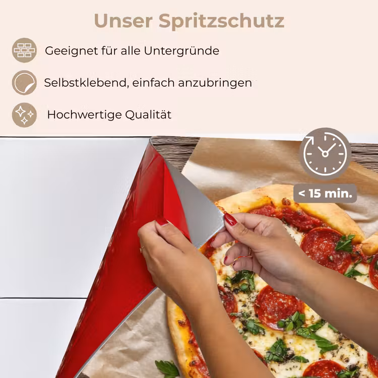 Pizza - Hart - Pepperoni - Tomaat keuken achterwand spatscherm klein -spatscherm_DE