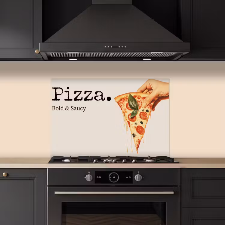Pizza - Kaas - Pepperoni keuken achterwand spatscherm klein -sfeer1