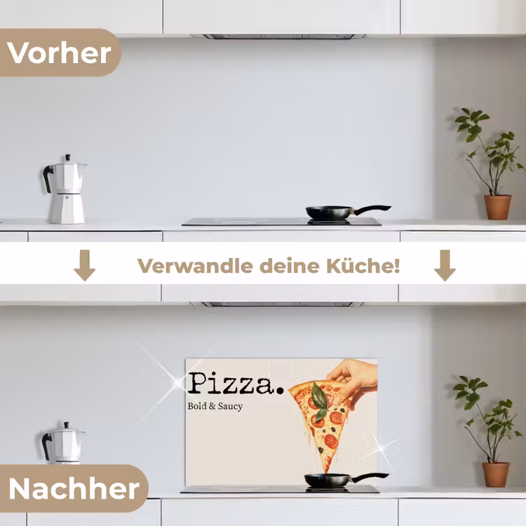 Pizza - Kaas - Pepperoni keuken achterwand spatscherm klein -voor_na_DE