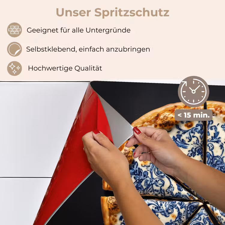 Pizza - Eten - Delftsblauw keuken achterwand spatscherm klein -spatscherm_DE