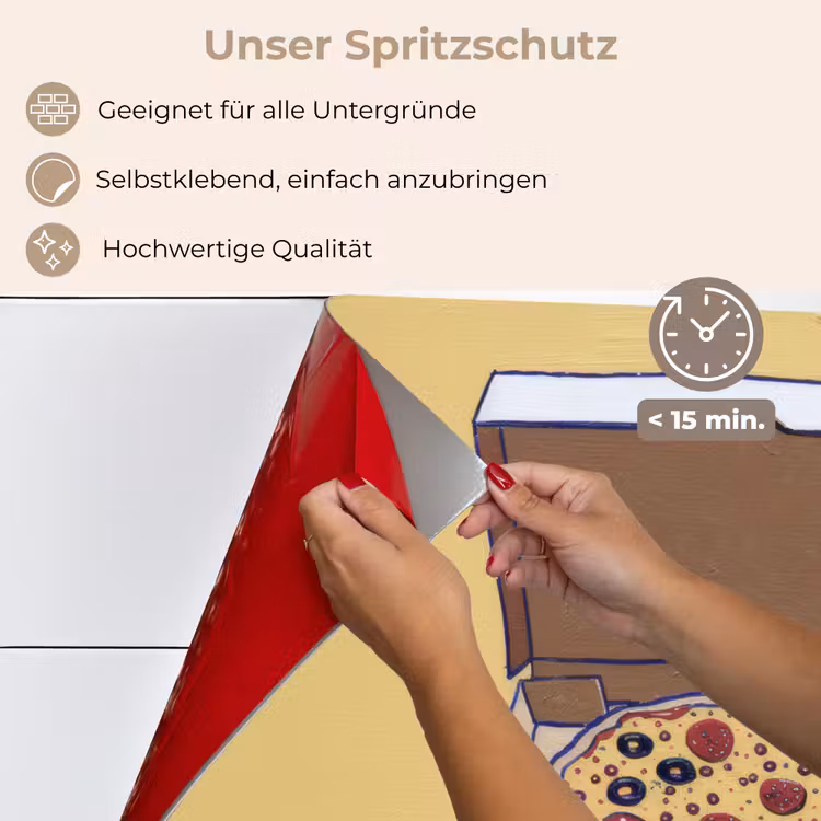Pizza - Doos - Salami - Illustratie keuken achterwand spatscherm klein -spatscherm_DE