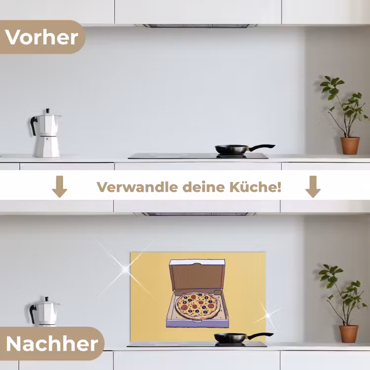 Pizza - Doos - Salami - Illustratie keuken achterwand spatscherm klein -voor_na_DE