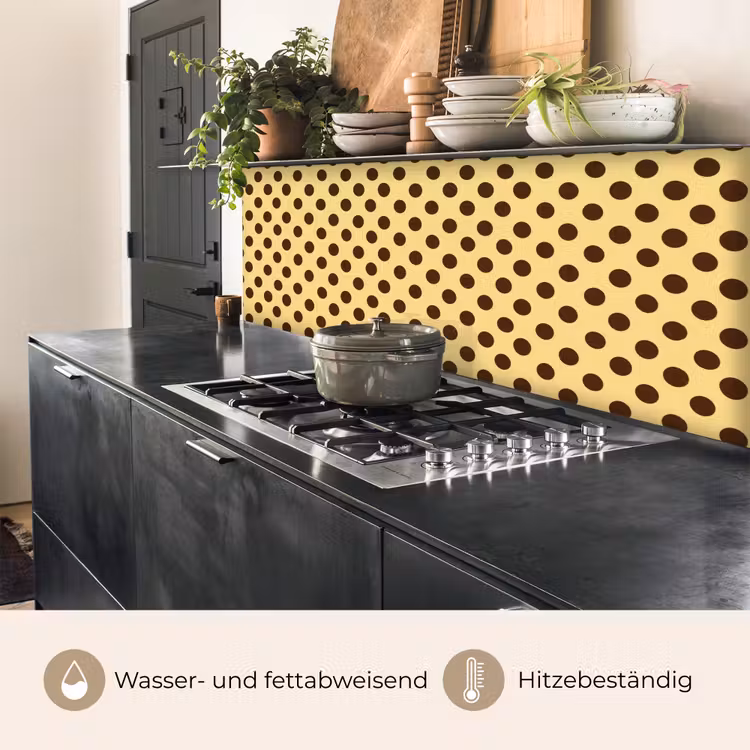 Polka Dot - Stippen - Retro - Geel - Bruin keuken achterwand 2 middel 871 -usp_DE