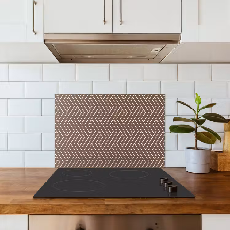 Stippen - Bruin - Beige - Patroon keuken achterwand spatscherm klein 900 -sfeer2