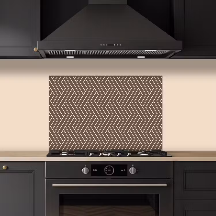 Stippen - Bruin - Beige - Patroon keuken achterwand spatscherm klein 900 -sfeer1