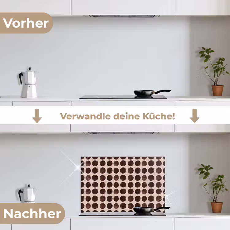 Stippen - Patroon - Bruin keuken achterwand spatscherm klein 900 -voor_na_DE